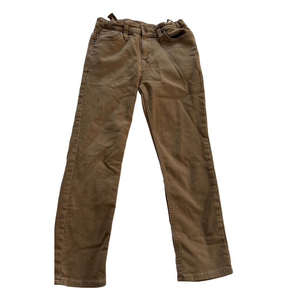 Boys size 10 Cat and Jack Brown Khaki Stretch Pants Adjustable Waist